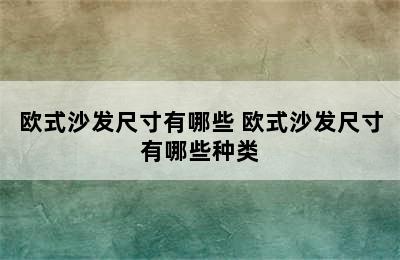 欧式沙发尺寸有哪些 欧式沙发尺寸有哪些种类